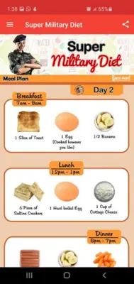 Super Military Diet android App screenshot 3